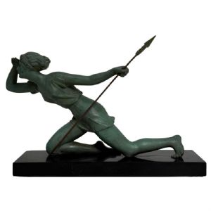 French Art Deco Sculpture “Diana the Huntress” by Laurens, 1930s